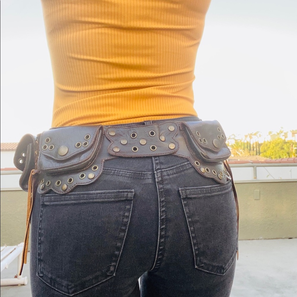 HAND CRAFTED 100% Genuine Leather Pocket Hip Belt